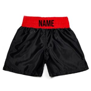 Red Black Satin Boxing Short