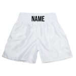 All White Satin Boxing Short